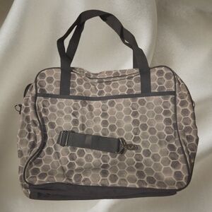Thirty-One Tan and Black Hexagon Travel Bag
